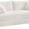Down Filled Fabric Sleeper Sofa in Pure White
