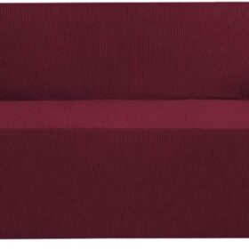Stretch Sofa Covers for 3 Cushion Couch Covers Sofa Slipcovers for Living Room Feature Thick Checked Jacquard Fabric with Elastic Bottom, Sofa Large - Burgundy Red