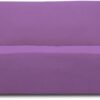 Stretch 4 Seater Sofa Slipcover 1-Piece Sofa Cover Furniture Protector Couch Soft with Elastic Bottom for Kids, Polyester Spandex Jacquard Fabric Small Checks Purple
