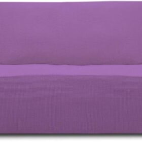 Stretch 4 Seater Sofa Slipcover 1-Piece Sofa Cover Furniture Protector Couch Soft with Elastic Bottom for Kids, Polyester Spandex Jacquard Fabric Small Checks Purple