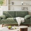 64.5-Inch Loveseat, Chenille Fabric Living Room Sofa, Green