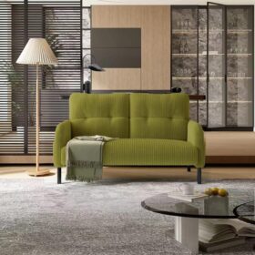 47-Inch Corduroy Loveseat (With Dual Side Pockets And High-Resilience Cushions; Modern Ergonomic Design; Oversized; Easy Assembly; Olive Green)