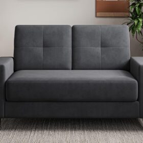 53-Inch Compact Loveseat (Suitable For Small Spaces/Bedrooms/Apartments/Offices/Living Rooms; Dark Gray, Comfortable Modern Style)