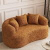 69-Inch Modern Curved "Cloud" Loveseat, Suitable For Living Room, Orange