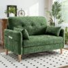 47-Inch Compact Living Room Loveseat, Comfortable Chenille Fabric (Includes Throw Pillows), Removable Seat Cushion Cover; Suitable For Small Homes, Apartments, And Dorms